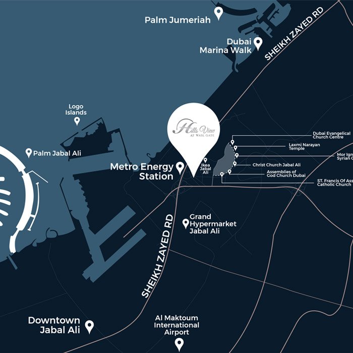 Hills View at Wasl Gate Location Map